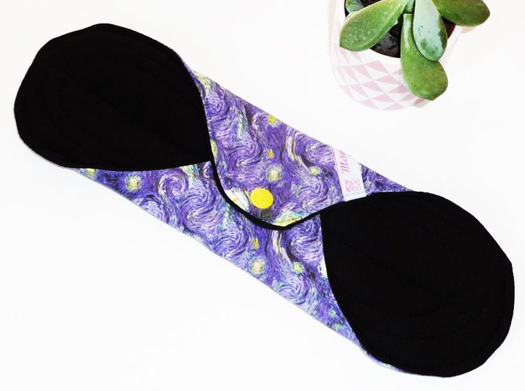 Serviette Hygiénique Lavable flux abondants ou la nuit - NUIT ETOILEE (XL/ Nuit) - Zéro déchet - shl - serviette périodique