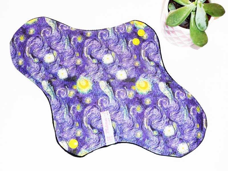 Serviette Hygiénique Lavable flux abondants ou la nuit - NUIT ETOILEE (XL/ Nuit) - Zéro déchet - shl - serviette périodique