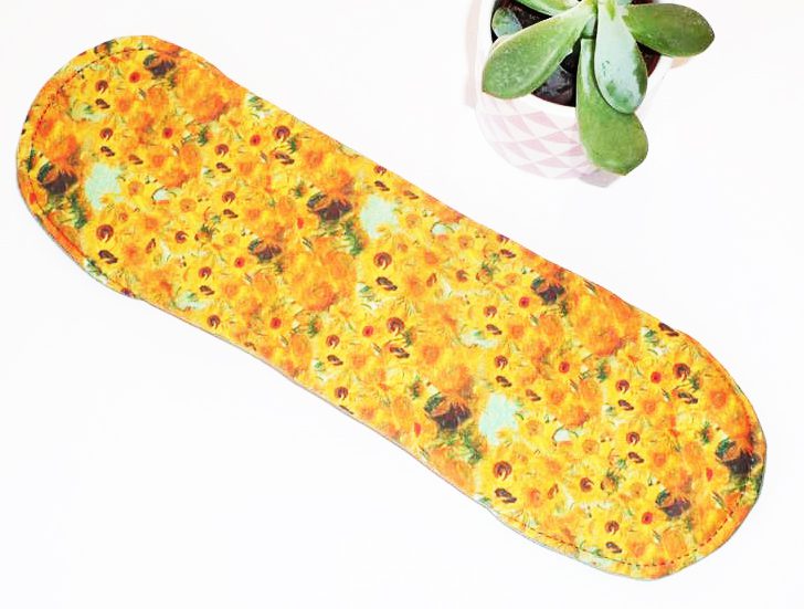 Serviette Hygiénique Lavable flux abondants ou la nuit - TOURNESOLS (XL/ Nuit) - Zéro déchet - shl - serviette périodique