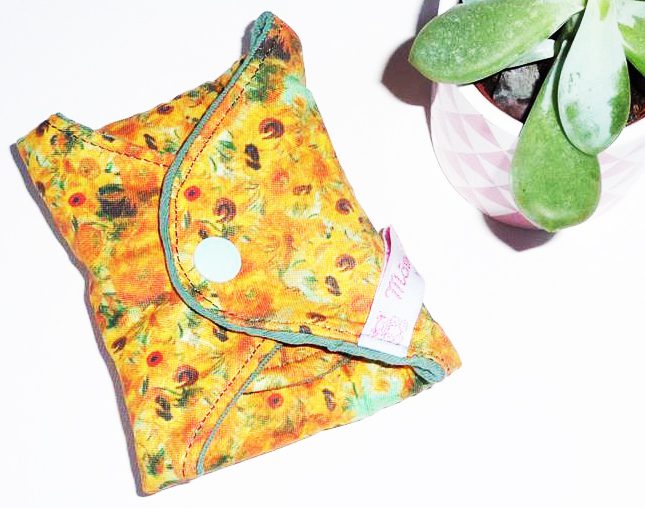 Serviette Hygiénique Lavable flux moyens à forts - LES TOURNESOLS (L) - Zéro déchet - shl - serviette périodique (Van Gogh)