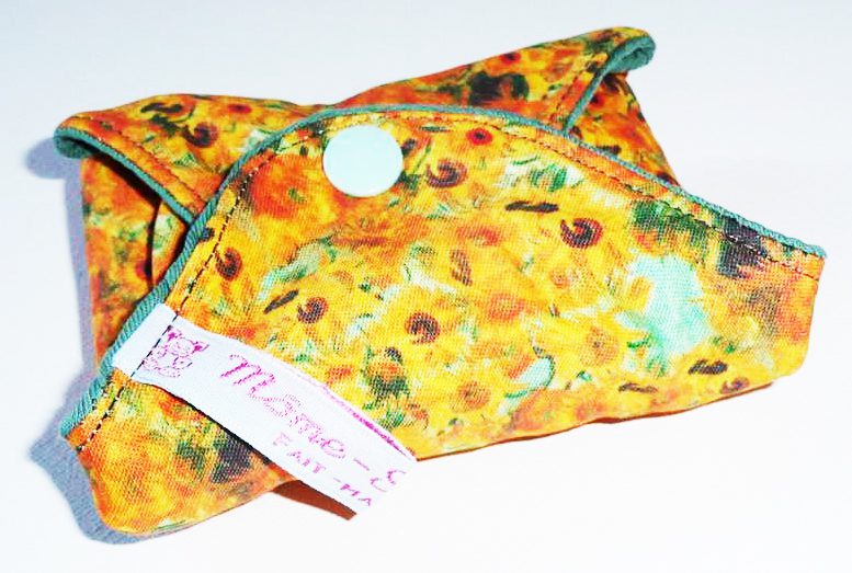 Serviette Hygiénique Lavable flux moyens à forts - LES TOURNESOLS (L) - Zéro déchet - shl - serviette périodique (Van Gogh)