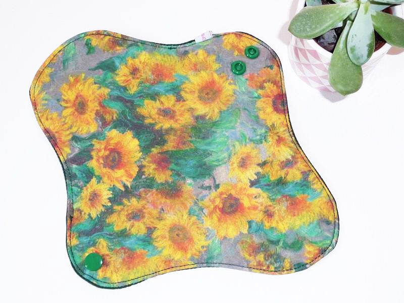 Serviette Hygiénique Lavable flux normaux à moyens - LES TOURNESOLS (M) - Zéro déchet - shl - serviette périodique