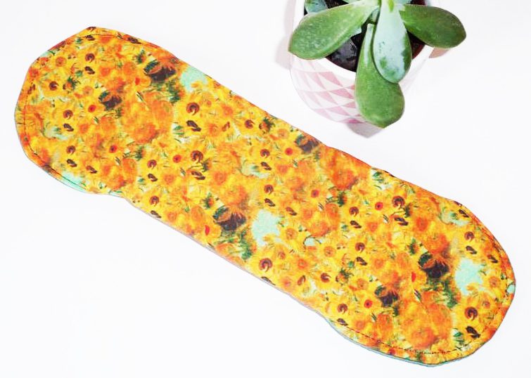 Serviette Hygiénique Lavable flux moyens à forts - LES TOURNESOLS (L) - Zéro déchet - shl - serviette périodique (Van Gogh)