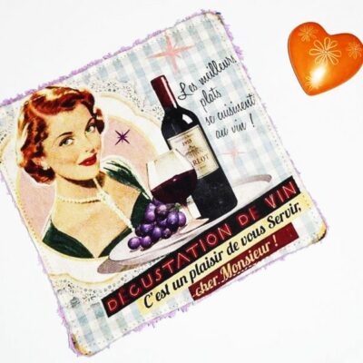 Lavette lavable RETRO VINTAGE - Lavette réutilisable écoresponsable - Lavette douce zéro déchet