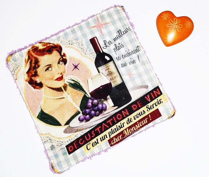 Lavette lavable RETRO VINTAGE - Lavette réutilisable écoresponsable - Lavette douce zéro déchet