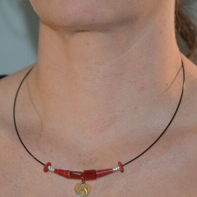 collier coeur rouge
