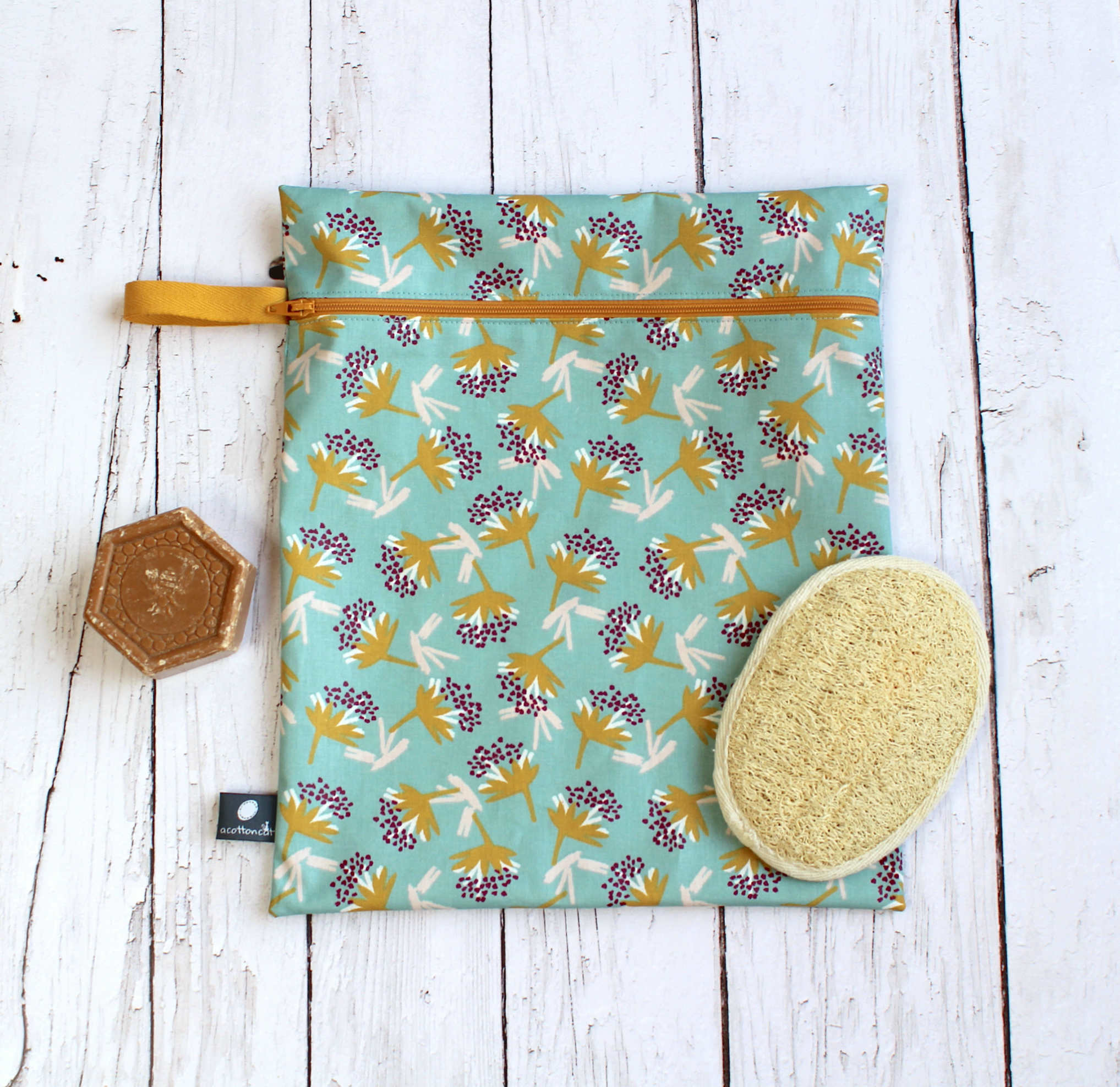Pochette enduite maillot mouillé, trousse impermeable XL zippée – Image 2
