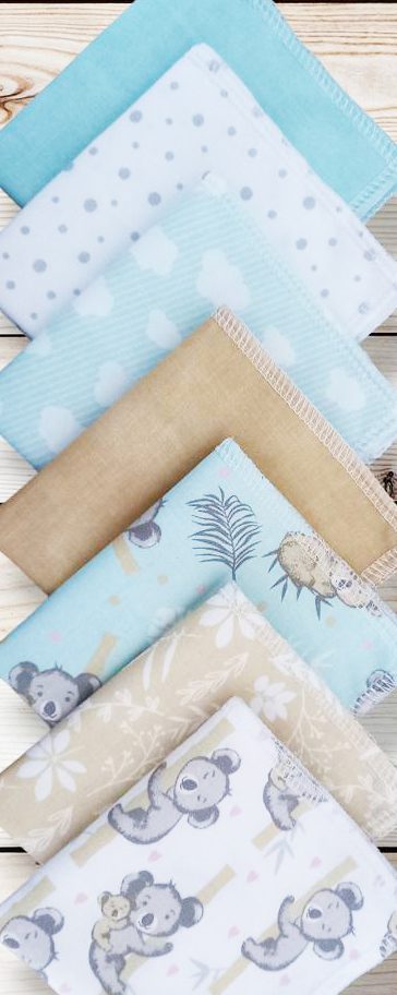 Lot 7 mouchoirs en coton lavables et réutilisables pour enfant KOALA (22 x 22 cm) Mouchoir alternatif et durable - Hanckies
