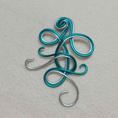 Collier Vera en aluminium - vert et argent