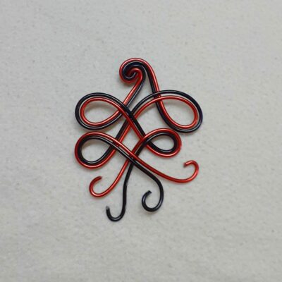 Collier Ines en aluminium - rouge et noir
