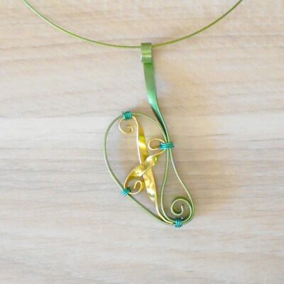 pendentif en aluminium plat - vert