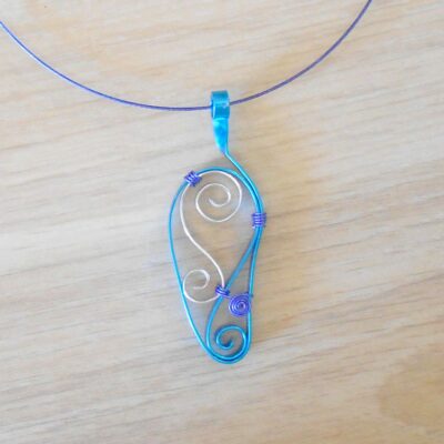 pendentif en aluminium plat - bleu
