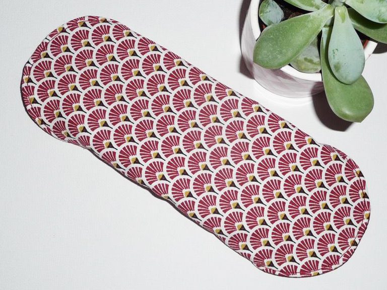 Serviette Hygiénique Lavable pour débuts et fins de cycle à flux normaux - EVENTAILS BORDEAUX (S) - Zéro déchet - shl - serviette périodique