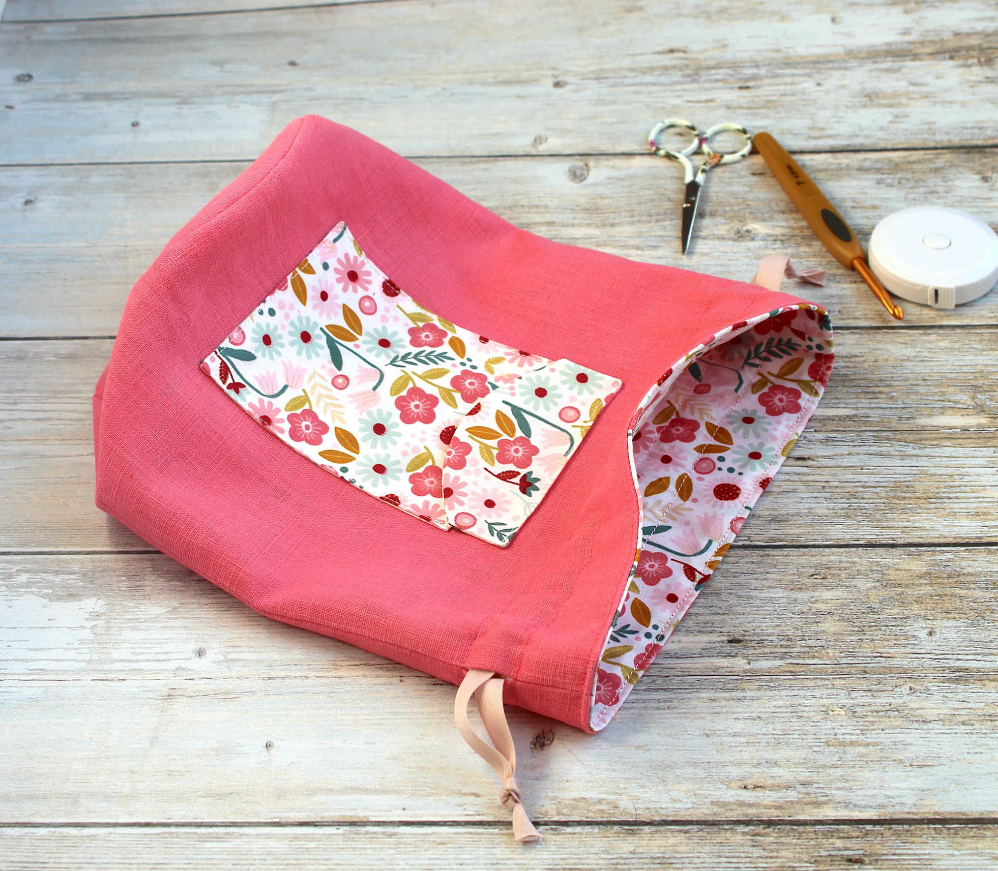 Petit sac à projets crochet tricot, pochon range pelotes de laine, accessoire tricot – Image 5