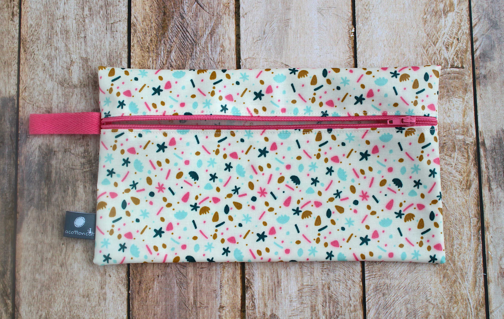Pochette enduite, trousse imperméable zippée, sac piscine, article de plage – Image 4