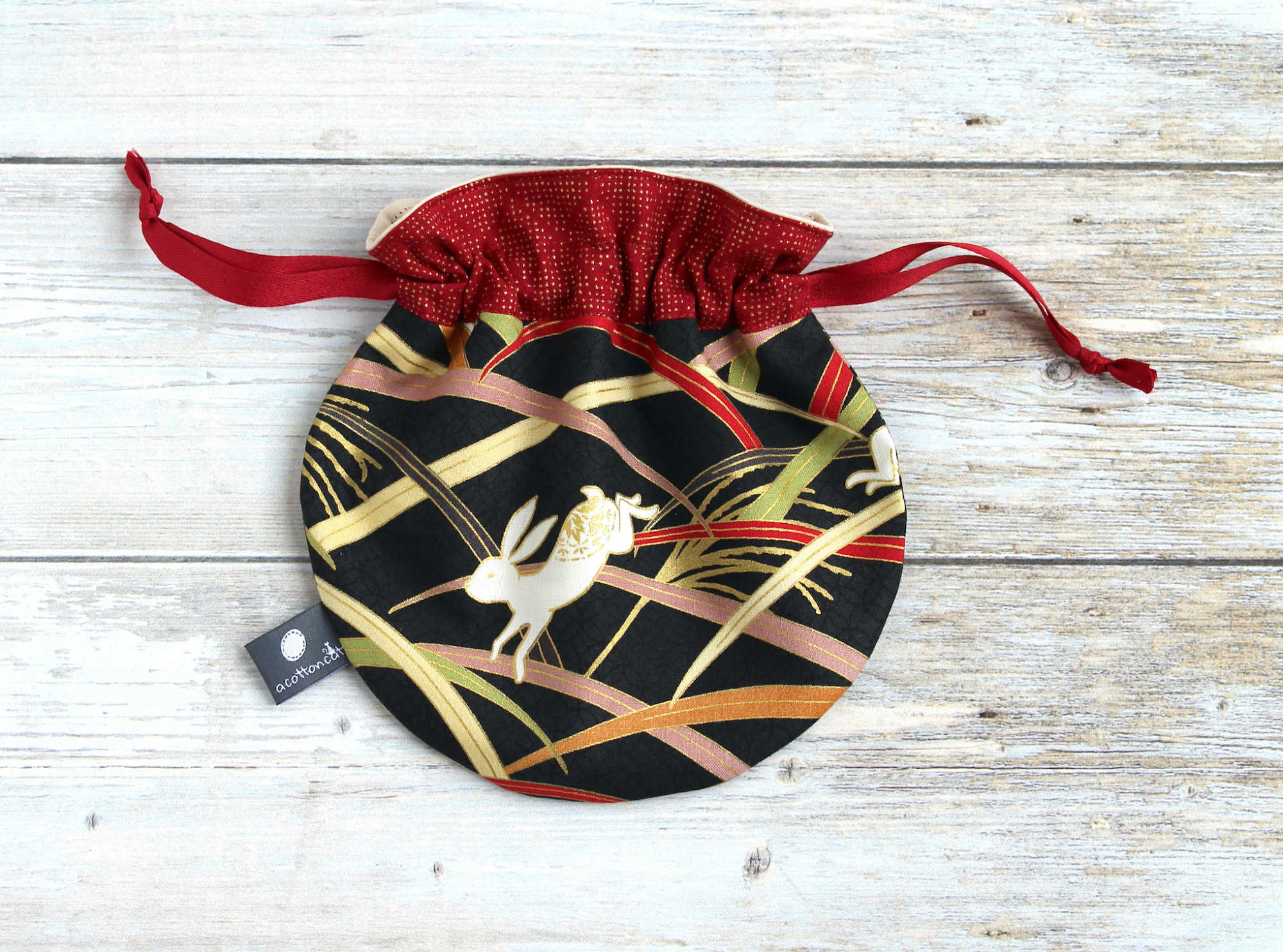 Pochette japonaise ronde, pochette câbles et chargeurs, accessoire japonais – Image 3