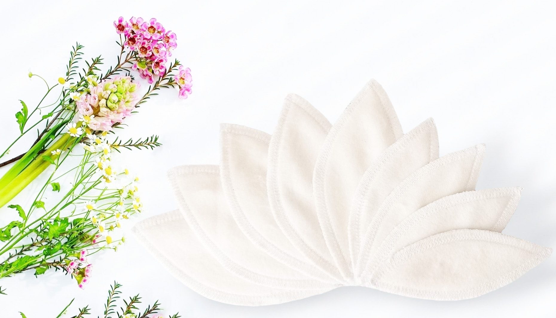 Pad interlabial lavable Bio - COQUELICOT (lot de 9) Taille : M-L - zéro déchet - pétales interlabiaux lavables - pétales menstruels lavables - Zéro déchet - tampons périodiques