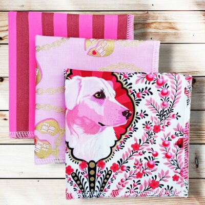 Lot 3 grands mouchoirs en coton lavables et réutilisables BESTIES (25 x 25 cm) Mouchoir alternatif et durable - Hanckies