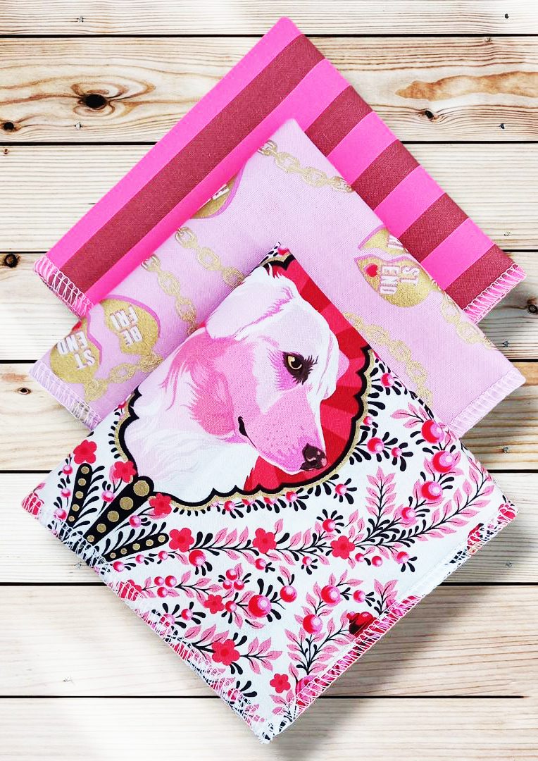 Lot 3 grands mouchoirs en coton lavables et réutilisables BESTIES (25 x 25 cm) Mouchoir alternatif et durable - Hanckies