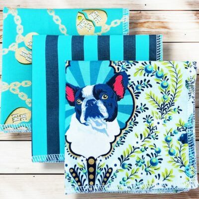 Lot 3 grands mouchoirs en coton lavables et réutilisables BESTIES (25 x 25 cm) Mouchoir alternatif et durable - Hanckies