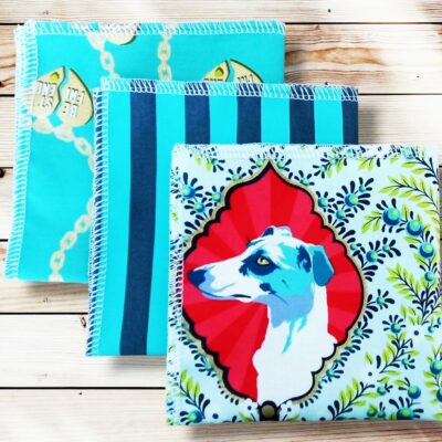 Lot 3 grands mouchoirs en coton lavables et réutilisables BESTIES (25 x 25 cm) Mouchoir alternatif et durable - Hanckies