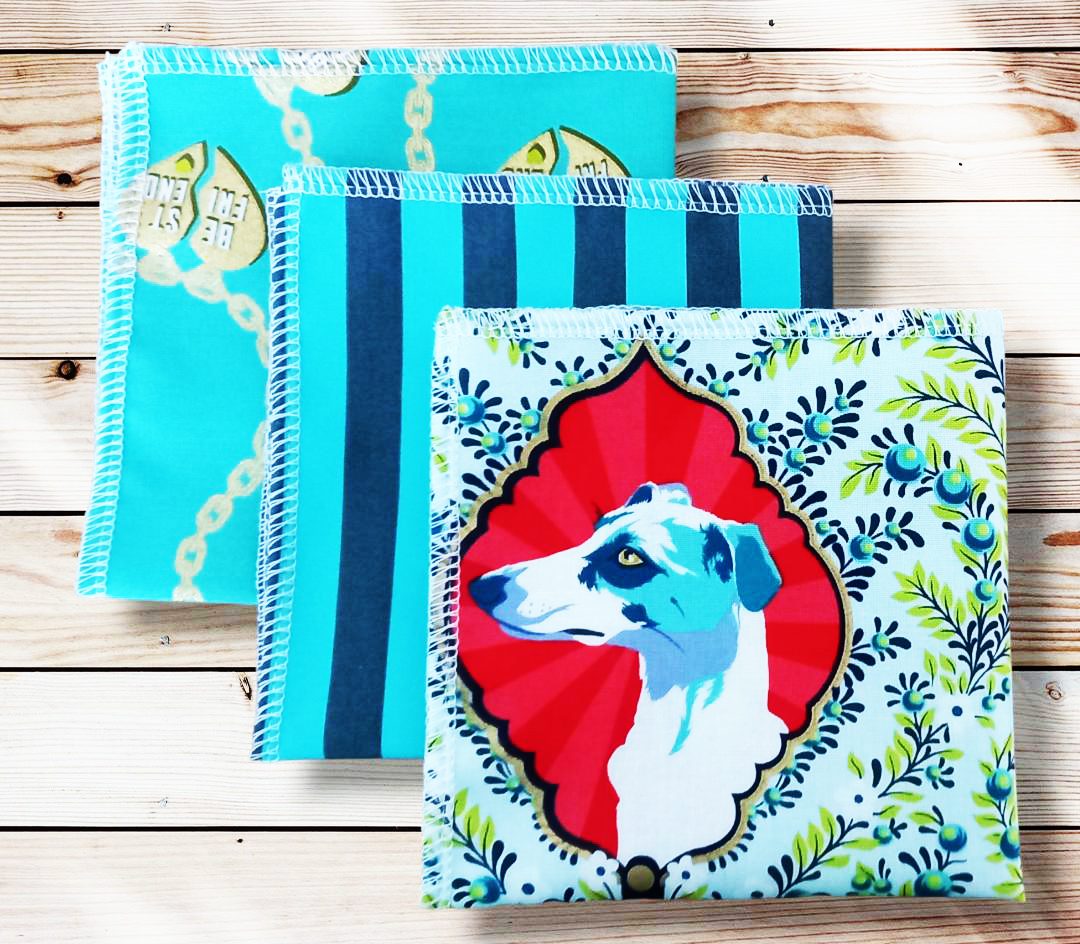 Lot 3 grands mouchoirs en coton lavables et réutilisables BESTIES (25 x 25 cm) Mouchoir alternatif et durable - Hanckies