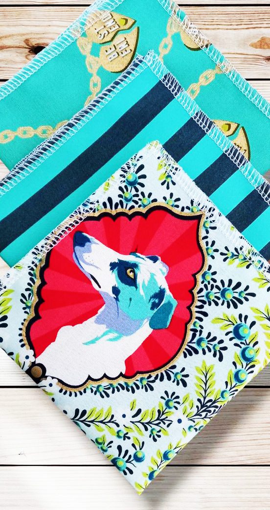 Lot 3 grands mouchoirs en coton lavables et réutilisables BESTIES (25 x 25 cm) Mouchoir alternatif et durable - Hanckies