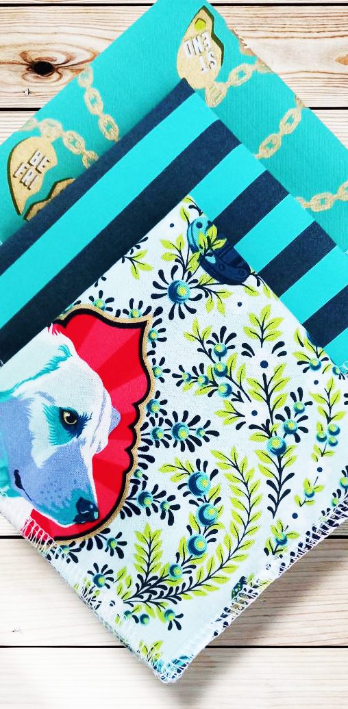 Lot 3 grands mouchoirs en coton lavables et réutilisables BESTIES (25 x 25 cm) Mouchoir alternatif et durable - Hanckies