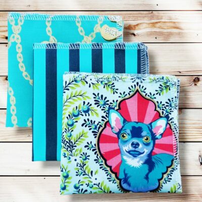 Lot 3 grands mouchoirs en coton lavables et réutilisables BESTIES (25 x 25 cm) Mouchoir alternatif et durable - Hanckies