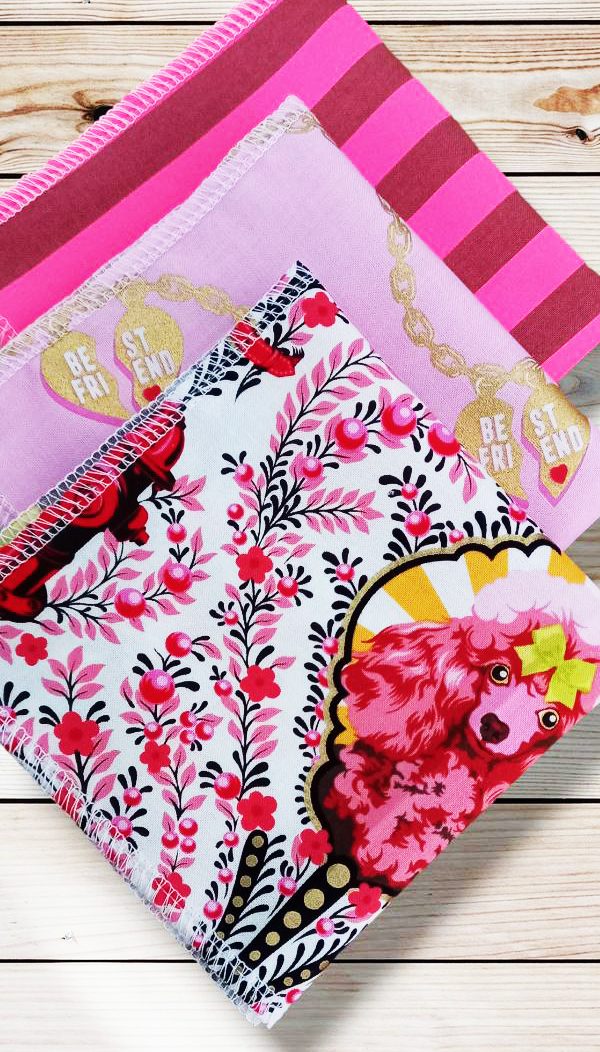 Lot 3 grands mouchoirs en coton lavables et réutilisables BESTIES (25 x 25 cm) Mouchoir alternatif et durable - Hanckies