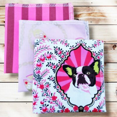 Lot 3 grands mouchoirs en coton lavables et réutilisables BESTIES (25 x 25 cm) Mouchoir alternatif et durable - Hanckies