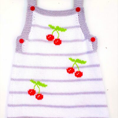 Robe tricot main bébé, layette bébé, en coton, taille 3 mois
