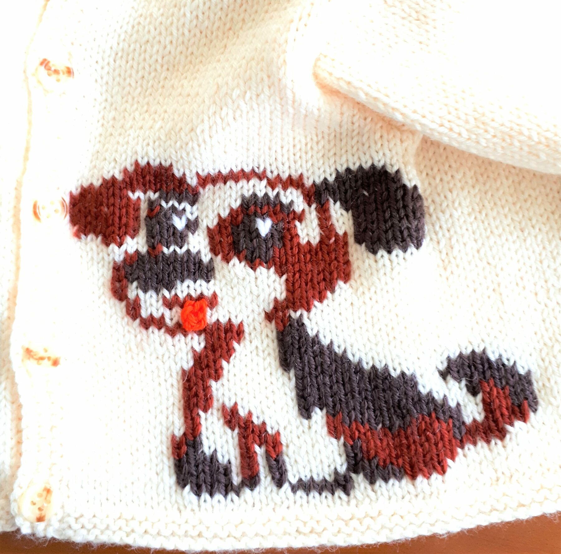Gilet tricot bébé, layette faite main, en laine taille 3 mois – Image 2