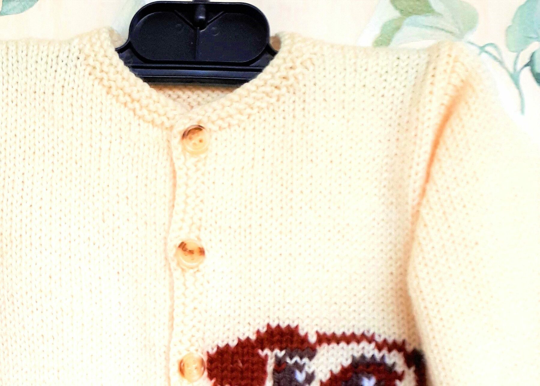Gilet tricot bébé, layette faite main, en laine taille 3 mois – Image 3