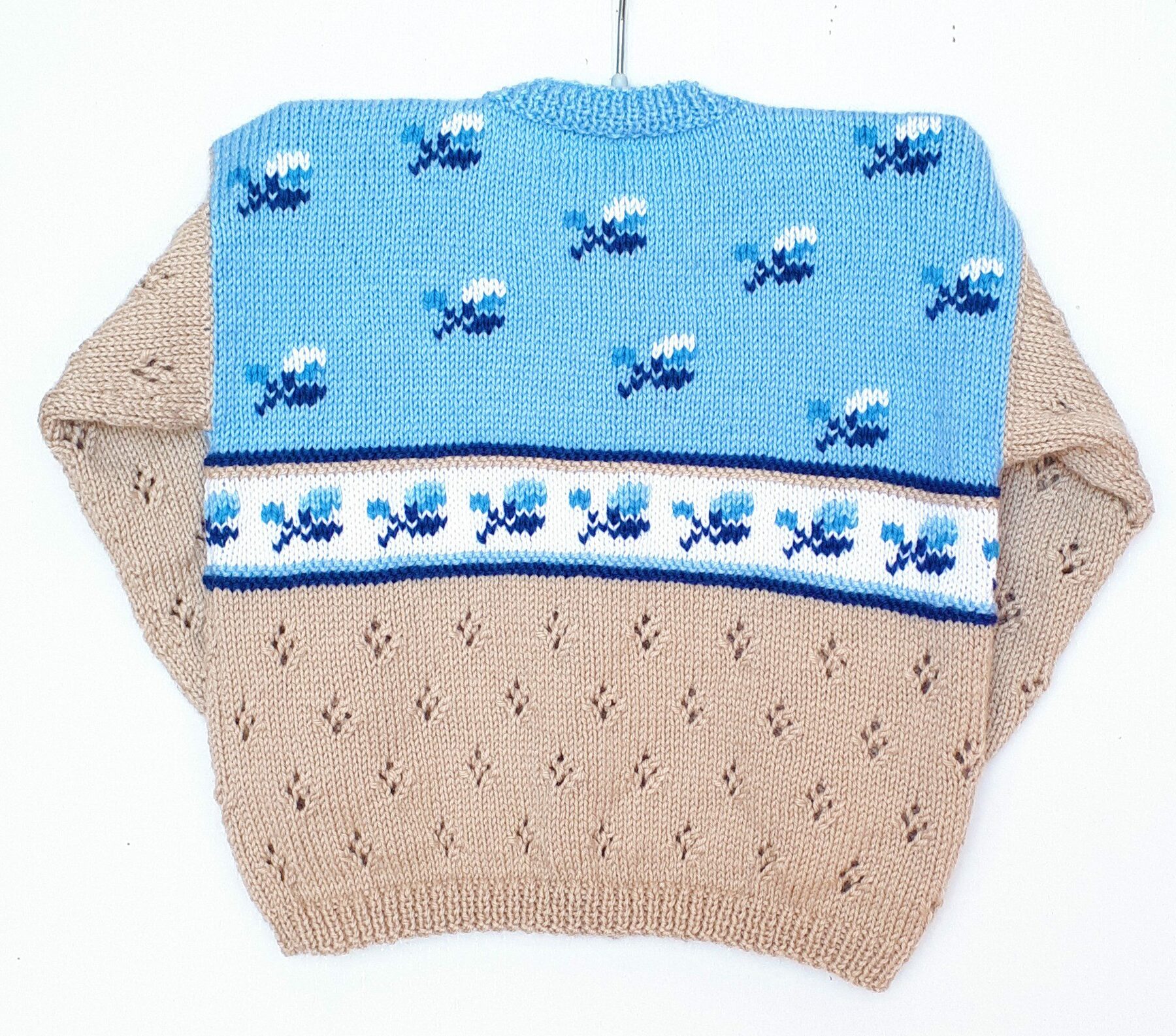 Veste enfant tricot, fait main, en laine, pour fille taille 2 ans – Image 5
