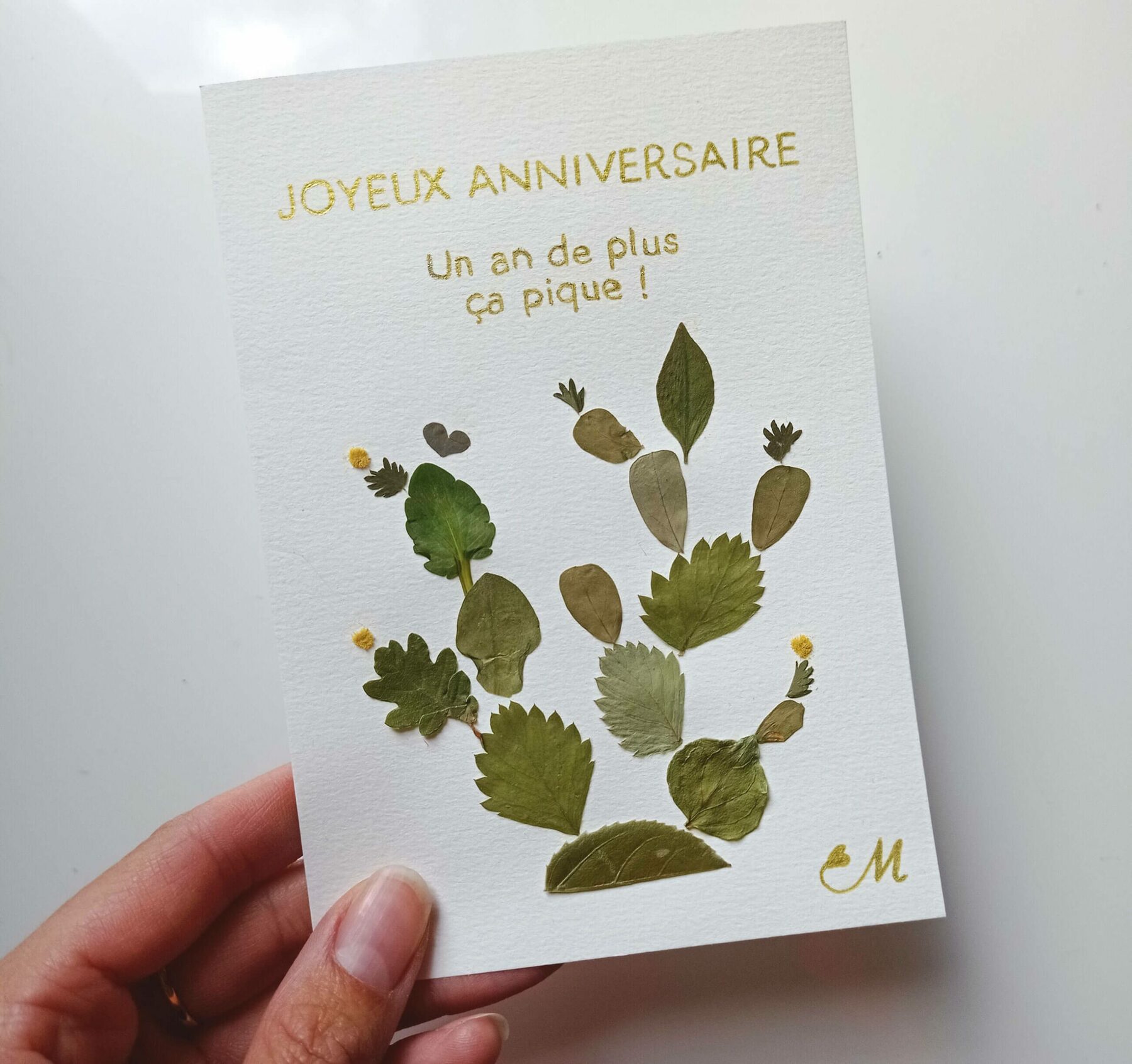Carte Anniversaire fleurs séchées