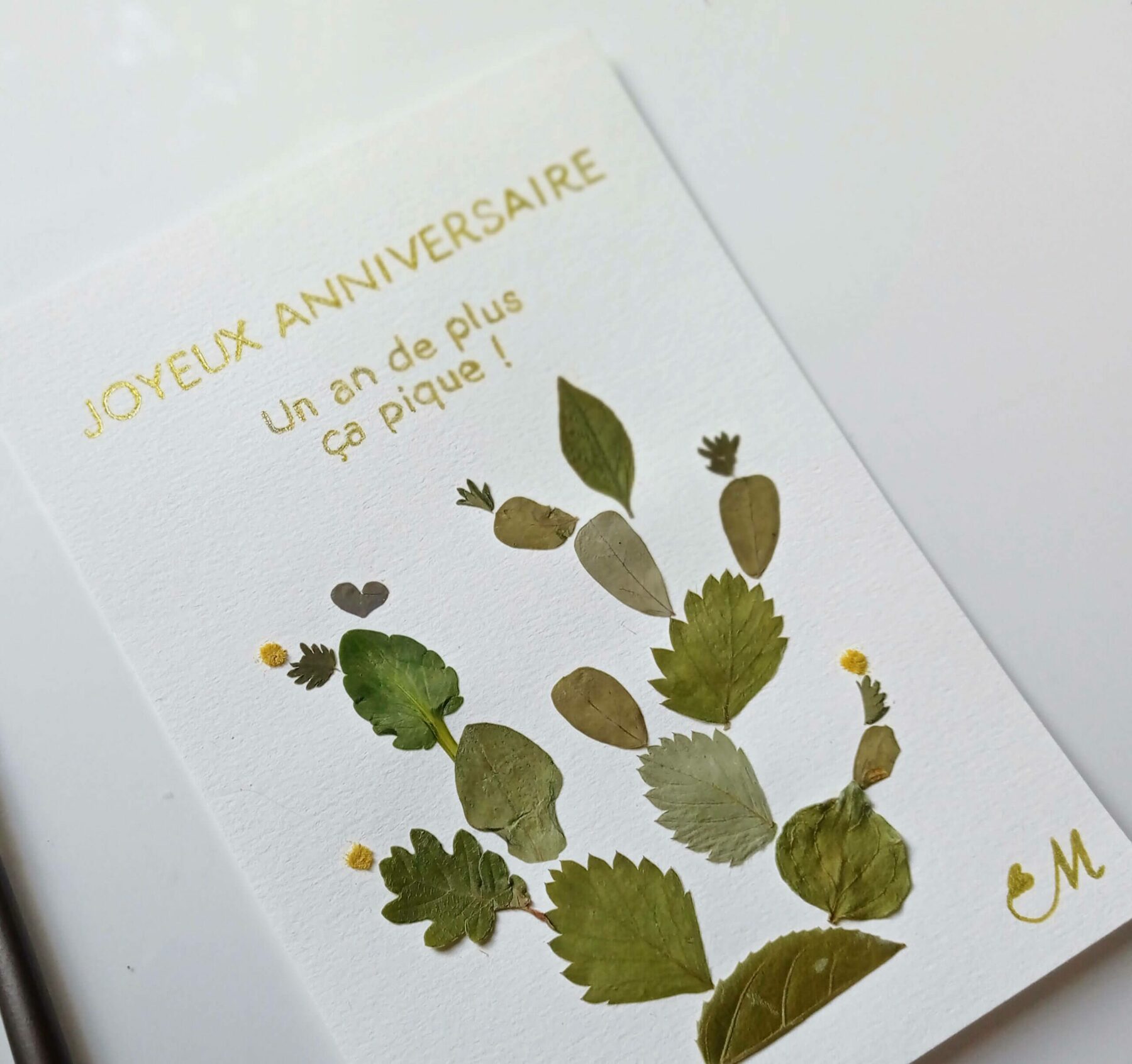 Carte Anniversaire fleurs séchées