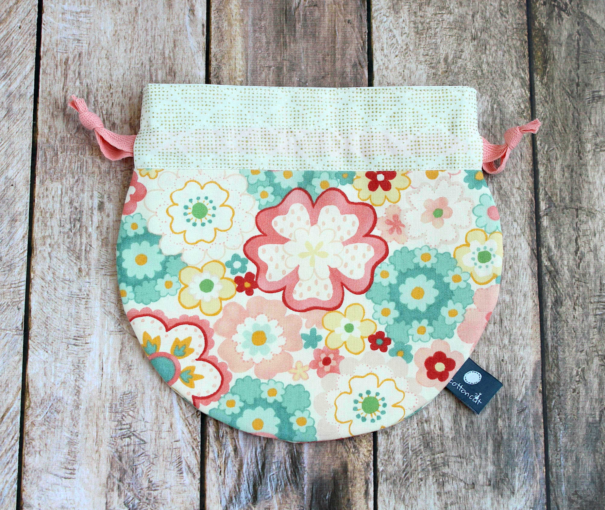 Pochette japonaise, Pochon rond liens coulissants, pochette câbles, accessoire japonais – Image 2