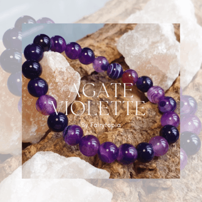 Bracelet en Agate Violette - Élégance et Sérénité en Perles de 8 mm