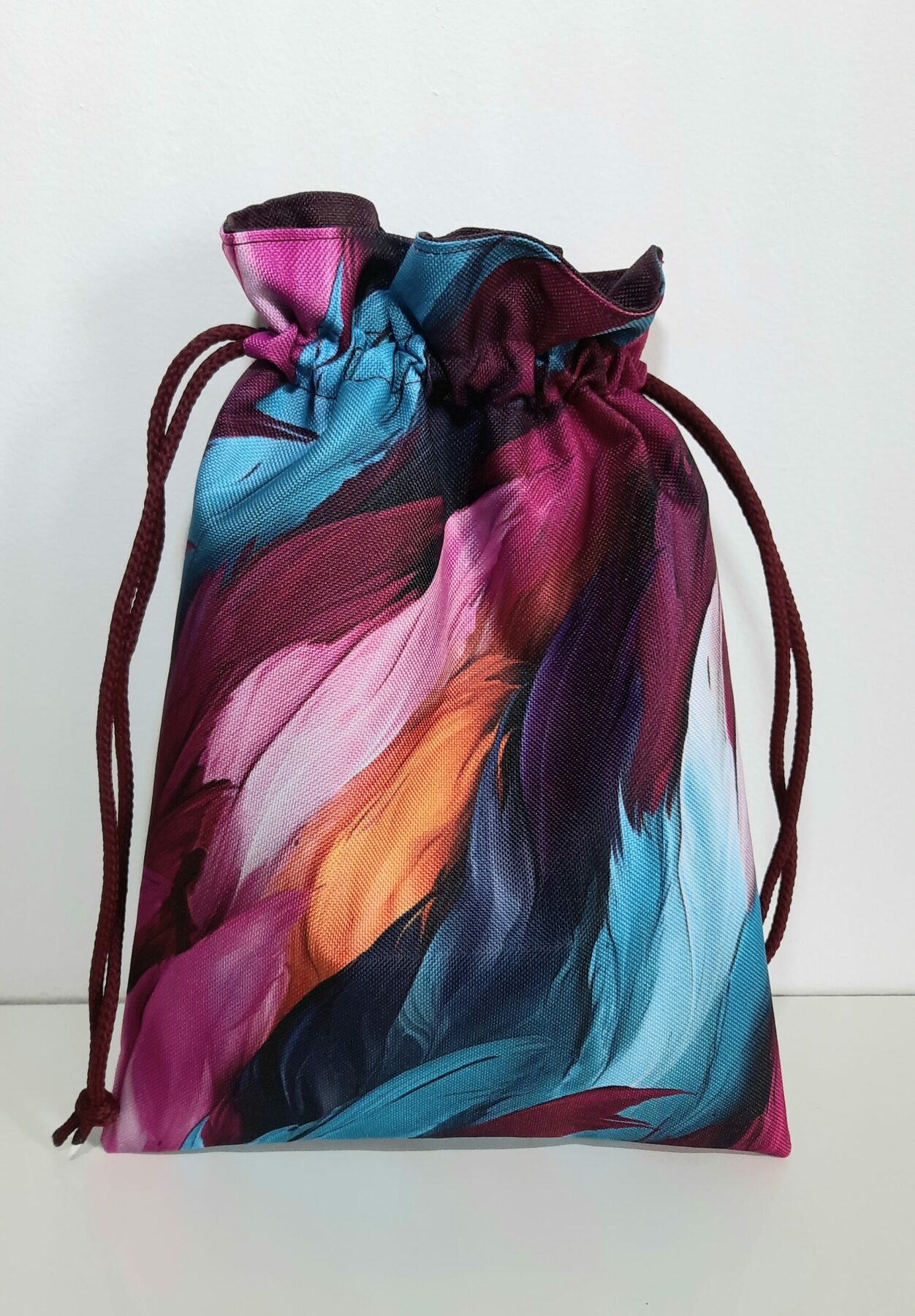 Pochon Imperméable Fait Main – Motif Plumes, Tissu Oeko-Tex