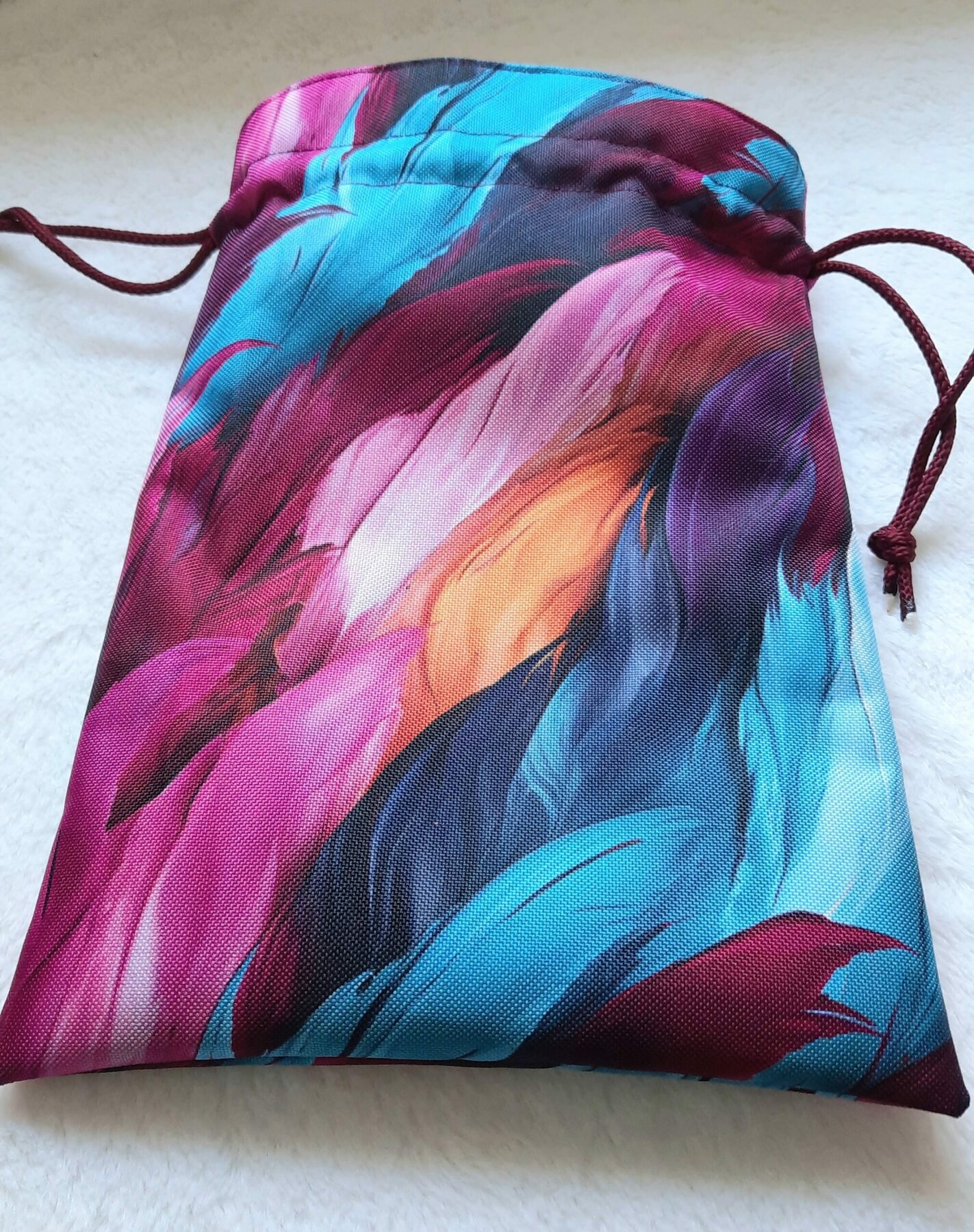 Pochon Imperméable Fait Main – Motif Plumes, Tissu Oeko-Tex – Image 3