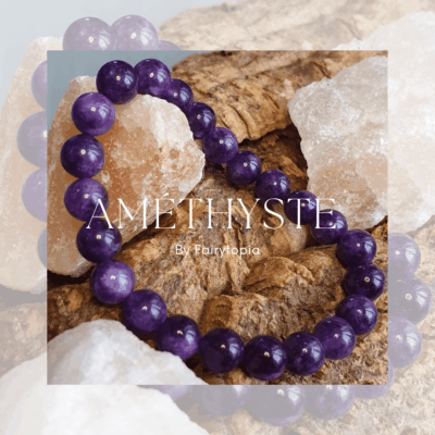 Bracelet en Améthyste - 23 Perles de 8 mm