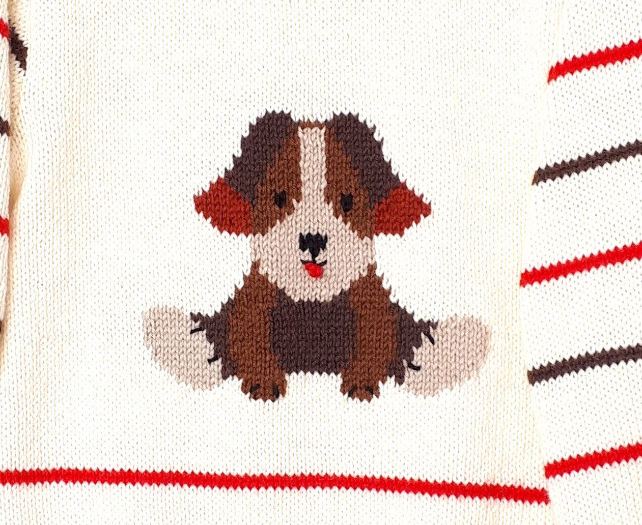 Pull enfant tricot, fait main, avec un chien taille 4 ans – Image 4