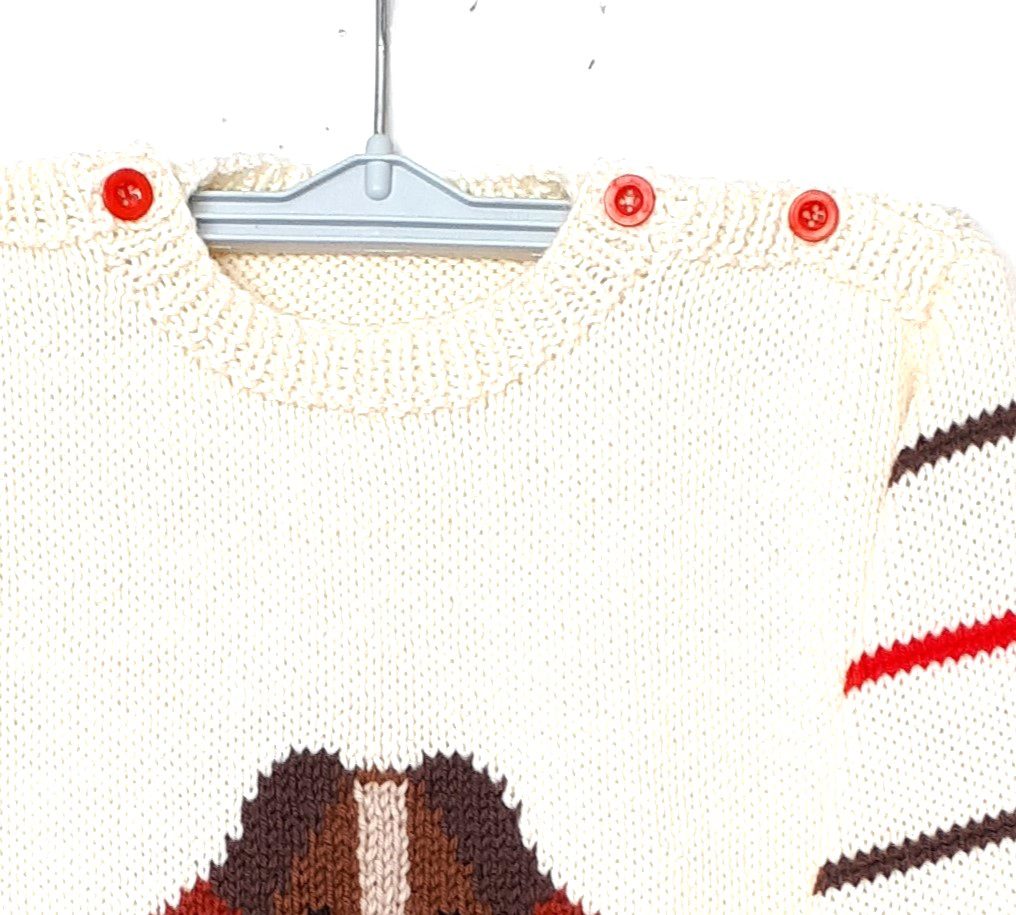 Pull enfant tricot, fait main, avec un chien taille 4 ans – Image 6