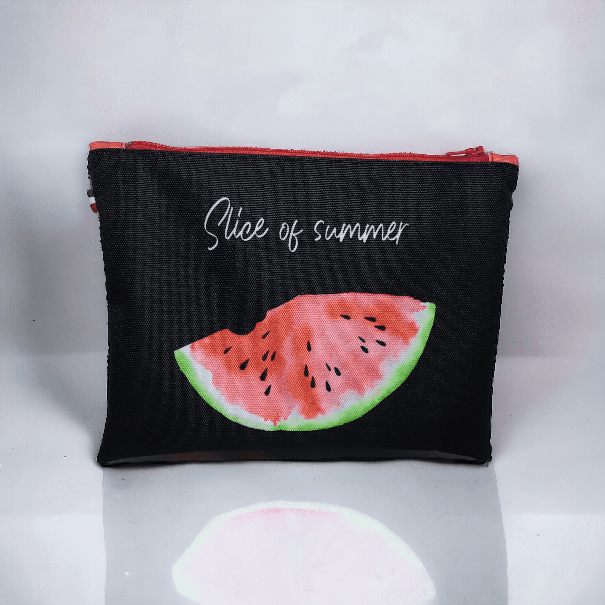 Trousse Imperméable Fait Main - Motif Pastèque, Tissu Imprimé en France, Certifiée Oeko-Tex