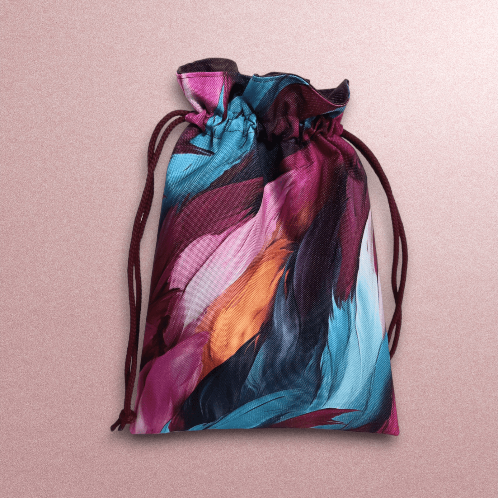 Pochon Imperméable Fait Main – Motif Plumes, Tissu Oeko-Tex – Image 4