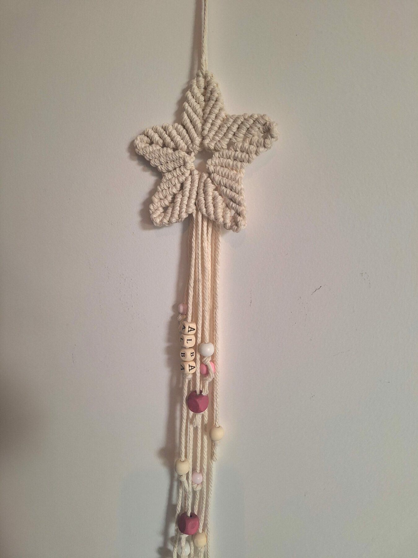 étoile filante macramé personnalisable