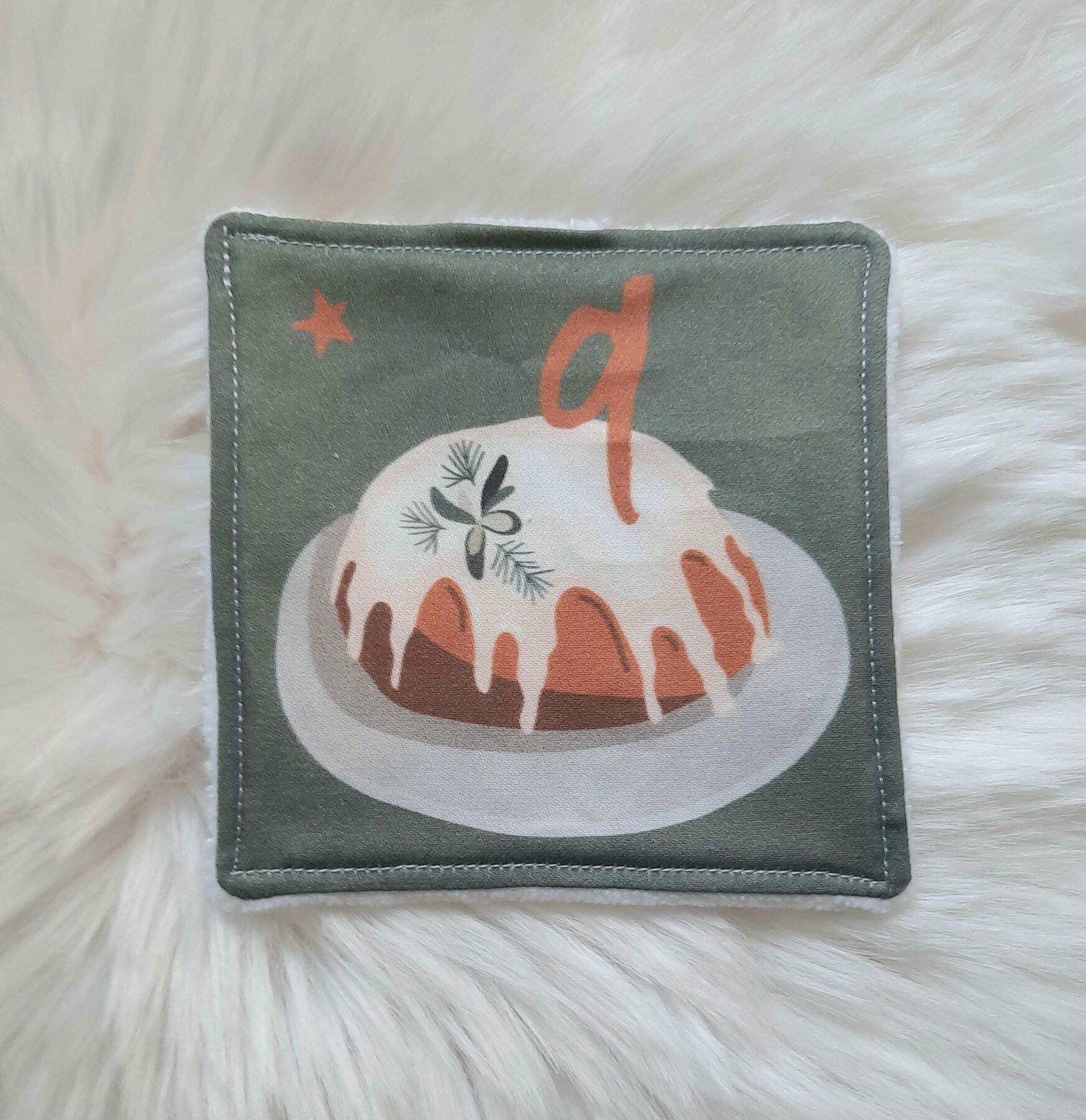 Lot de 4 Lingettes Démaquillantes Lavables - Noël Scandinave, Éponge de Bambou & Popeline de Coton, Fabriquées en France, Certifiées Oeko-Tex – Image 2