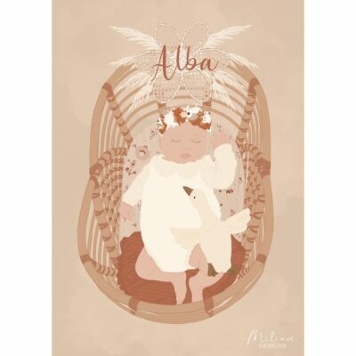 Affiche Alba personnalisable | Illustration personnalisée | affiche enfant | cadeau naissance