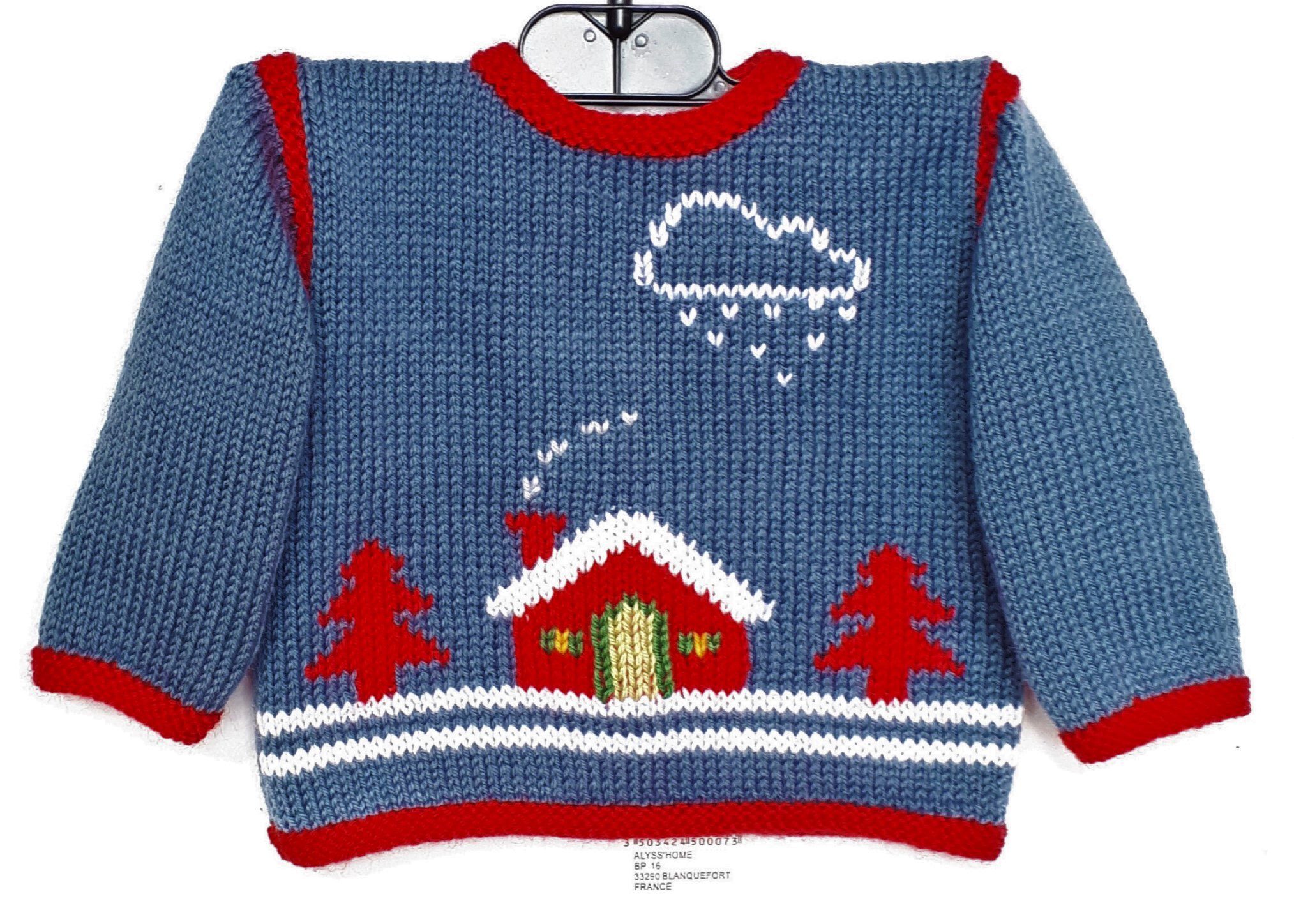 Brassière de Noël pour bébé 3 mois; tricot main en laine